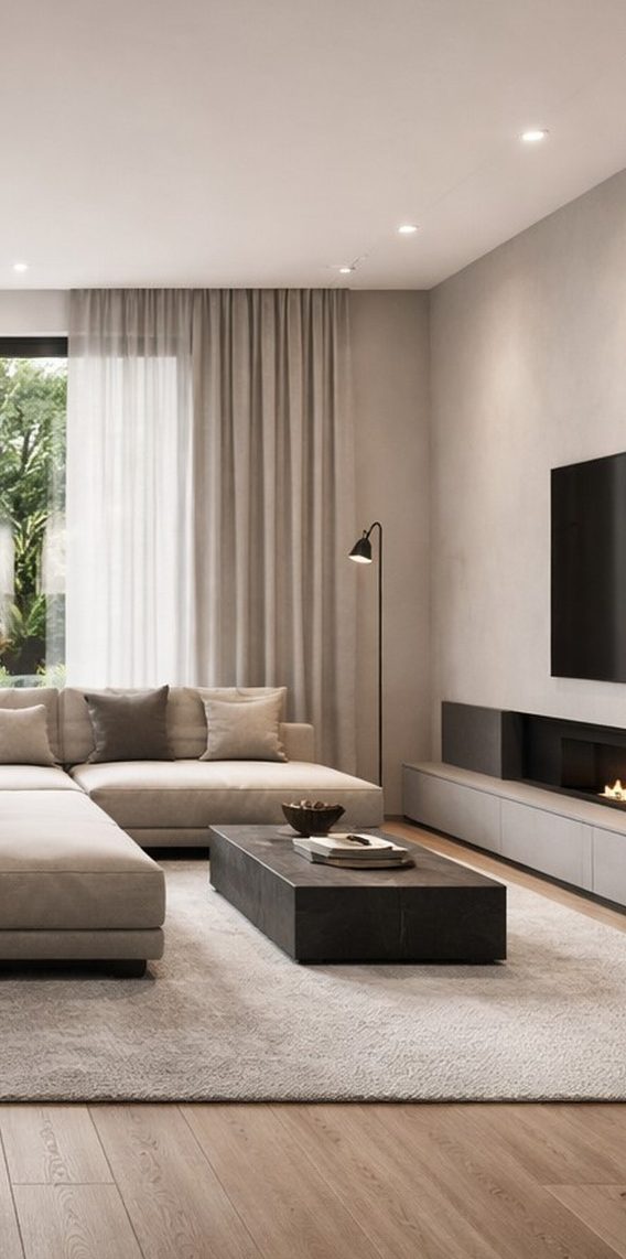 Innenarchitektur Helle Küche mit Essbereich, modernem Tisch und Stühlen, Holzbalkendecke.